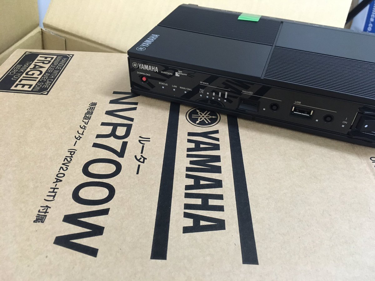 kt_kitahara's tweet photo. #NVR700W 入荷。「固定回線入れたかったら配管工事から」「マンションタイプすら入ってない」今時珍しい案件用。
とりあえず So-net #0SIM 入れてVPNまでやってみたいけど、年度末故そんな時間ない。納品は来週早々に。 https://t.co/v1RxuXxP9g