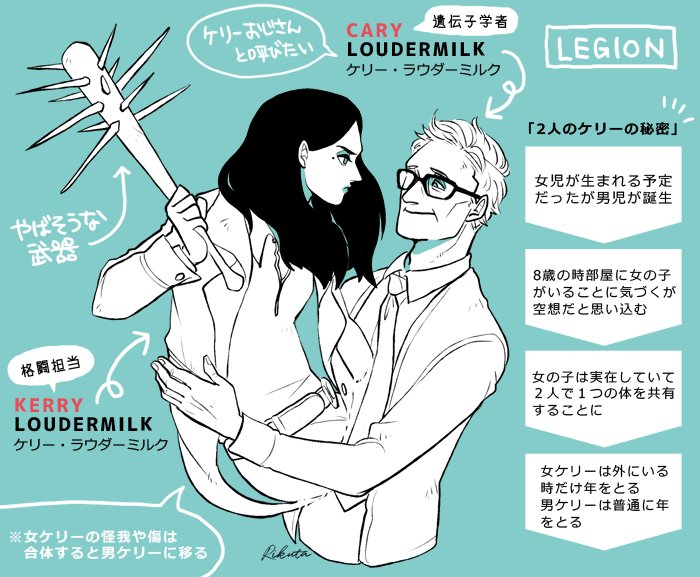 りくた A Twitteren X Menドラマ レギオンにね スペル違いのケリー ラウダーミルクっておじさんと女の子がいるんですよ 女の子は普段おじさんの中にいて 戦闘時のみ外に出る 年をとるのは外に出た分だけ おじさんは自分が先に死んだら彼女はどうなるのか心配し りくた A Twitteren X Menドラマ レギオンにね スペル違いのケリー ラウダーミルクっておじさんと女の子がいるんですよ 女の子は普段おじさんの中にいて 戦闘時のみ外に出る 年をとるのは外に出た分だけ おじさんは自分が先に死んだら彼女はどうなるのか心配し