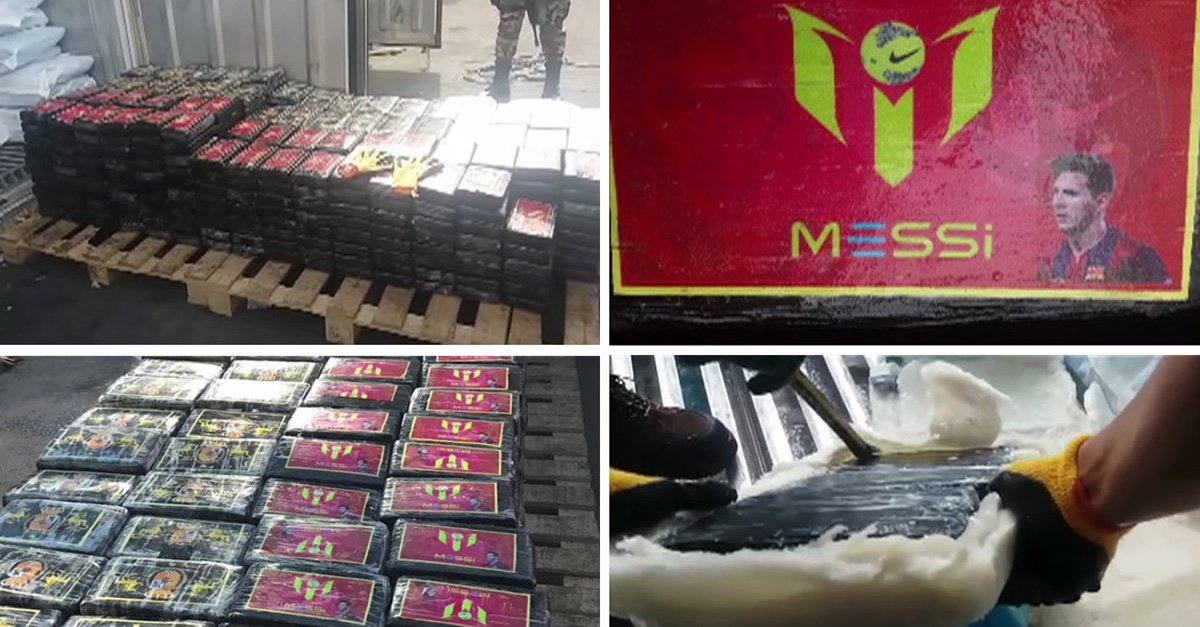 MailSport's tweet photo. Police seize £73m shipment of Lionel Messi-branded cocaine https://t.co/1vWqiADdYi https://t.co/5br69qMkw0