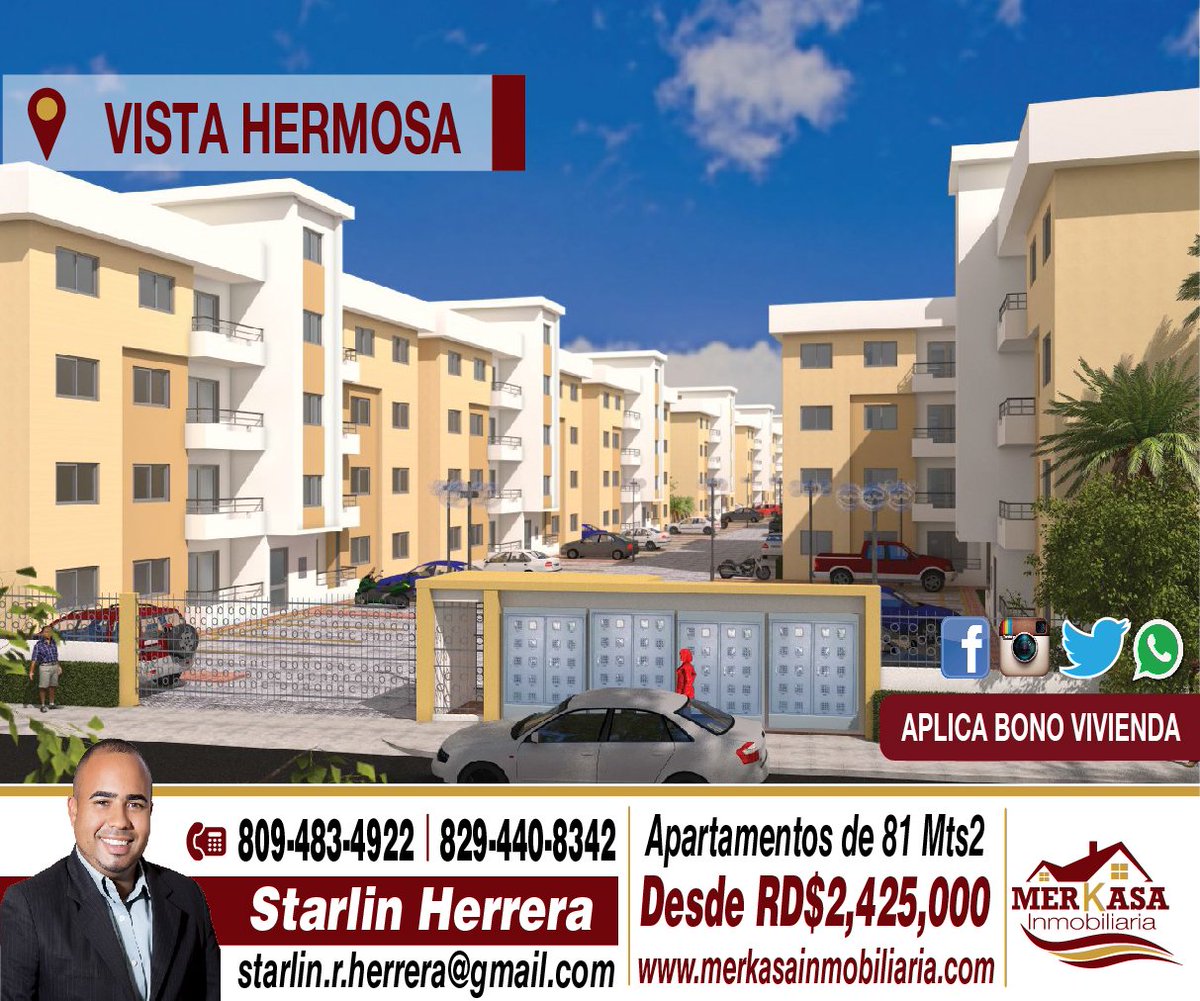 InmoMerKasa's tweet photo. APARTAMENTOS DE 81 MTS2 CON BONO VIVIENDA, UBICADOS EN VISTA HERMOSA.
Más información:
Starlin Herrera
Ofc: 809-483-4922
Cel: 829-440-8342 https://t.co/6Yvj4QXCcC