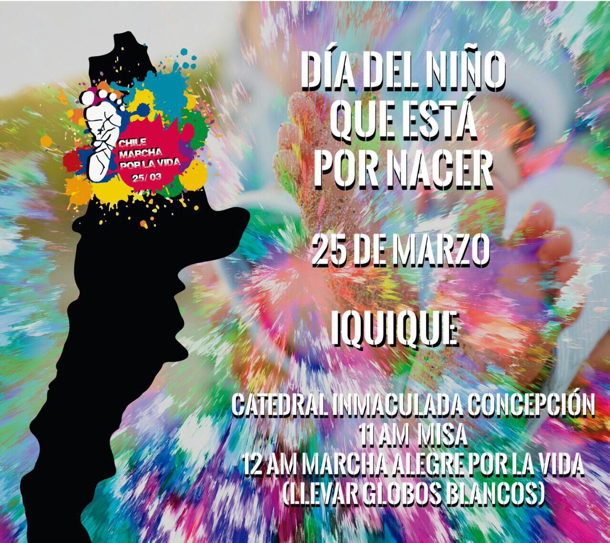 iglesiaiquique's tweet photo. Este sábado 25 de marzo nos reunimos en Misa en la Catedral de #Iquique y luego marchamos por la vida #MarchaporlaVida @radiomariachile https://t.co/lA5r0YtXAD