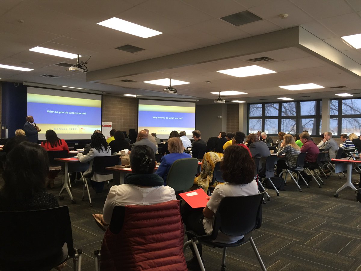When you know your why, your what has more impact. Sitting <a href="/kcpublicschools/">KCPS</a> Principals meeting discussing the love of education.