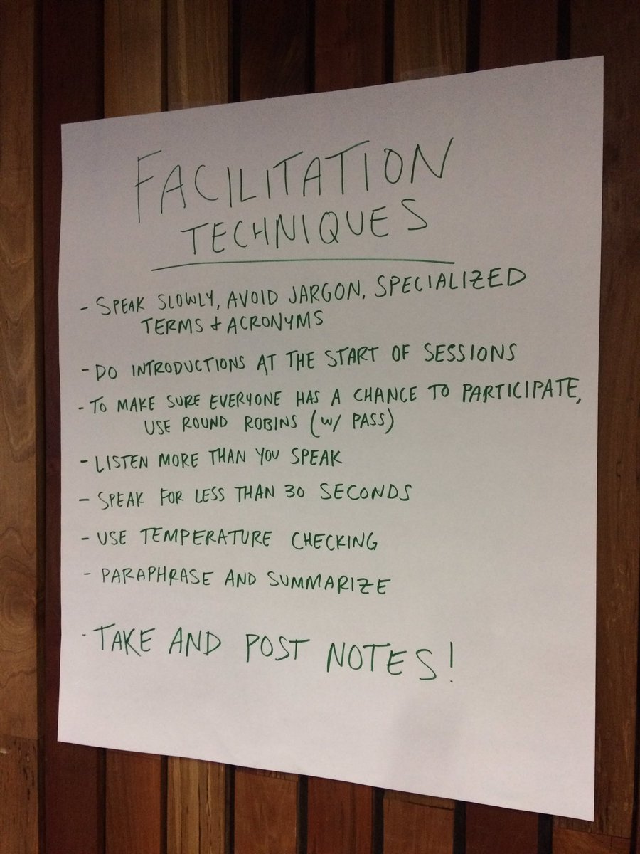 With a diverse group, facilitation (rather than leadership, teaching, or debate) is way to have a real collective conversation #GOSH2017