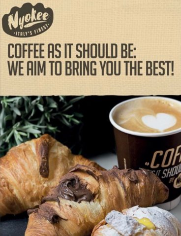 NyokeeItalian's tweet image. Coffee and a #croissant is the perfect combination, whether it&apos;s on the go, or #eating in, don&apos;t miss out on this #splendid #combo!