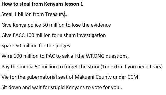 sputnikke's tweet photo. How to steal from STL 101.. #PACApologiseToKenyans https://t.co/0VI6l7vwoD