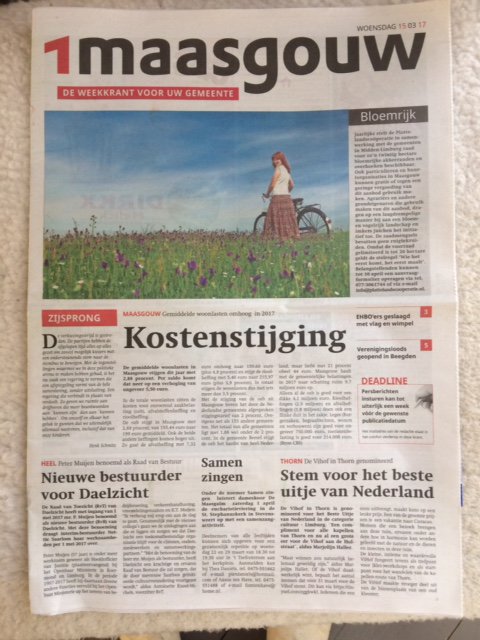 Ook een leuke manier om je nominatie onder de aandacht te brengen is via de lokale media. Check bijv het artikel over de Vihof in Thorn