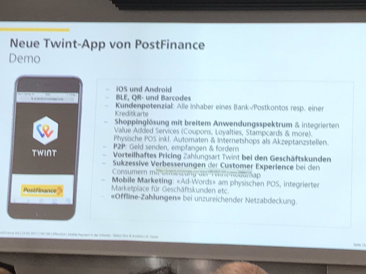 JohannesHoehene's tweet photo. David Kauer, @PostFinance stellt postfinance TWINT vor #sdfc17 https://t.co/0zO4wjpeQX