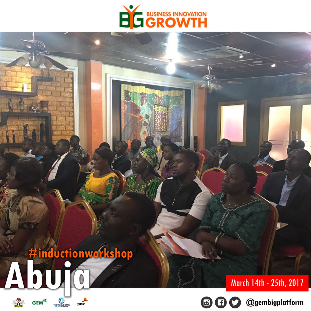GEMBIGPlatform's tweet photo. 2 days left to the end of #BIGPlatform #InductionWorkshop #Lagos and #Abuja. It's been a fulfilling experience so far for the inductees. https://t.co/jn7R2HLHbV