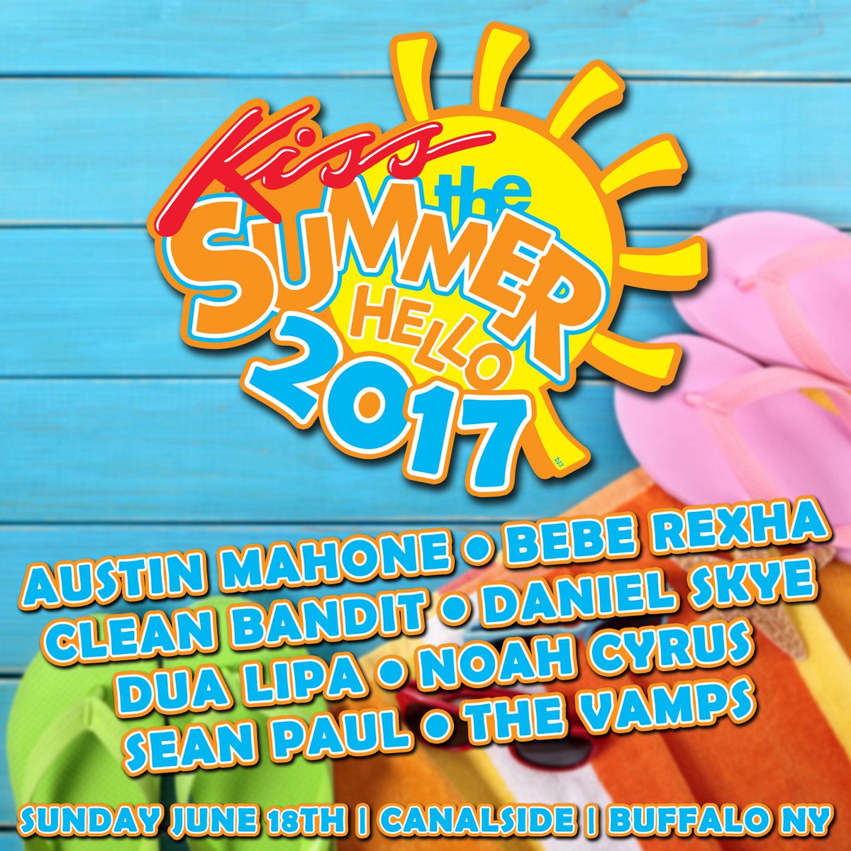 KISS985BUFFALO's tweet photo. Just announced !! The #KTSH17 lineup @AustinMahone @duttypaul @TheVampsband  @noahcyrus @cleanbandit &amp; more. Tixs @ https://t.co/UhZAIOXGDO https://t.co/vvN3ICJTKk