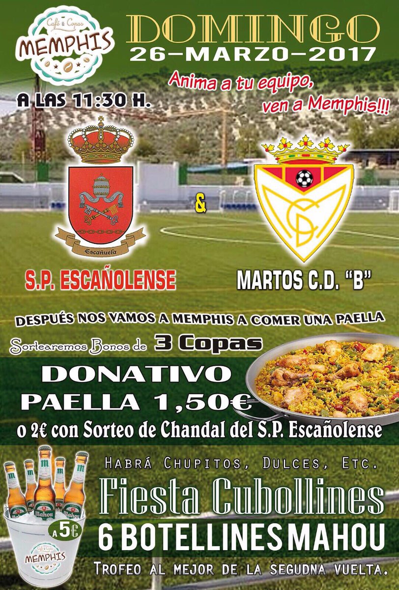 Ya tenemos cartel para el Domingo, no faltes!