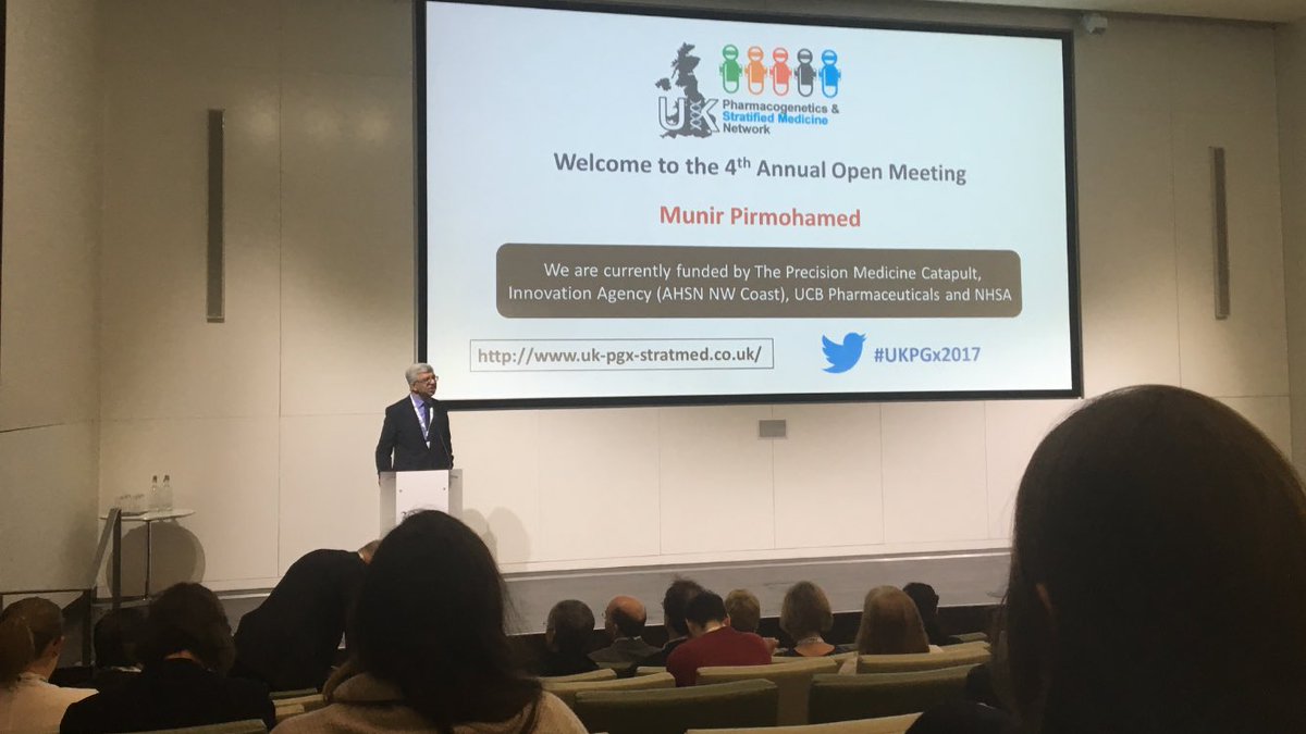PGx_EU's tweet photo. Opening Pharmacogenomics &amp; Stratified Medicine Meeting in London by Munir Pirmohamed #UKPGx2017 #PGx #ESPT #Eu-PIC https://t.co/aqbCWnjb39
