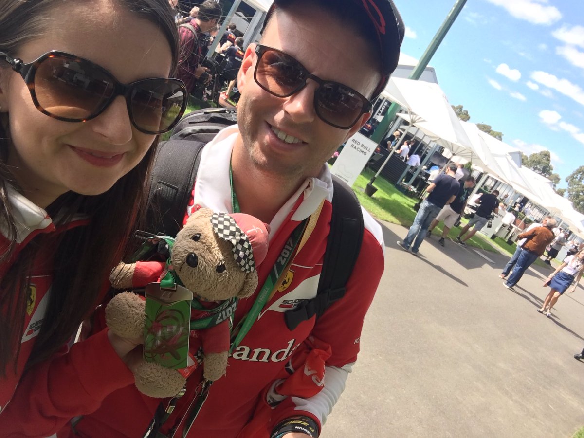 east_f1's tweet photo. Thank you @Ferrarikid1 for taking me in the @ausgrandprix paddock today, I had a great time 🐻 https://t.co/Mv9WFmjMY3