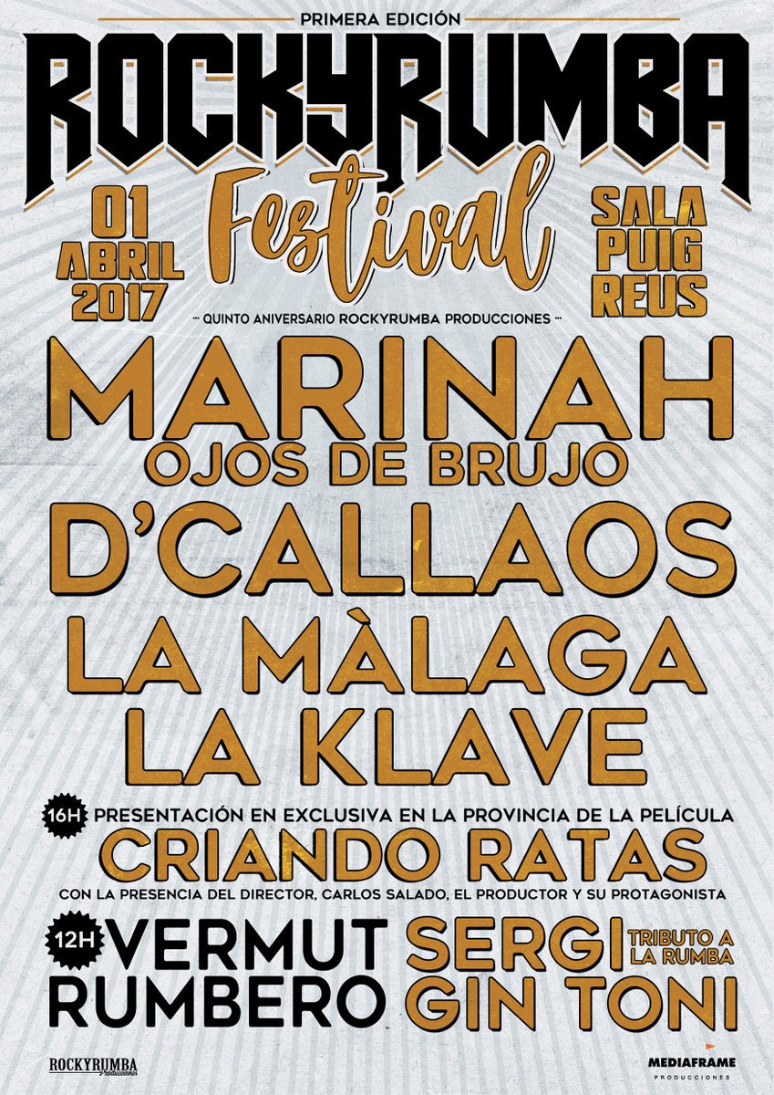 SantGaudenci's tweet photo. El #ROCKYRUMBAfestival està a tocar! #Reus s'omplirà de rumba i cinema!
@MarinahOfficial @dcallaos @LaMalagaRumba https://t.co/A0pxpvSWNe https://t.co/I6h8Fqsor1