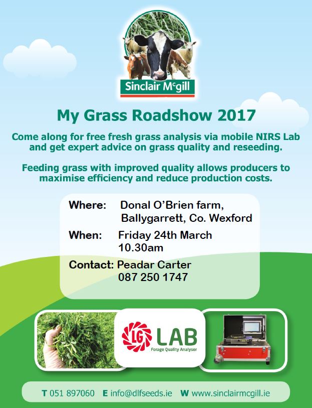 smgIRE's tweet photo. Last day of the @smgIRE #MyGrass roadshow is with Slaney Agri on Friday morning. Phone Peadar on 087 2501747. Dont forget your fresh grass https://t.co/BAZBUiYWfV