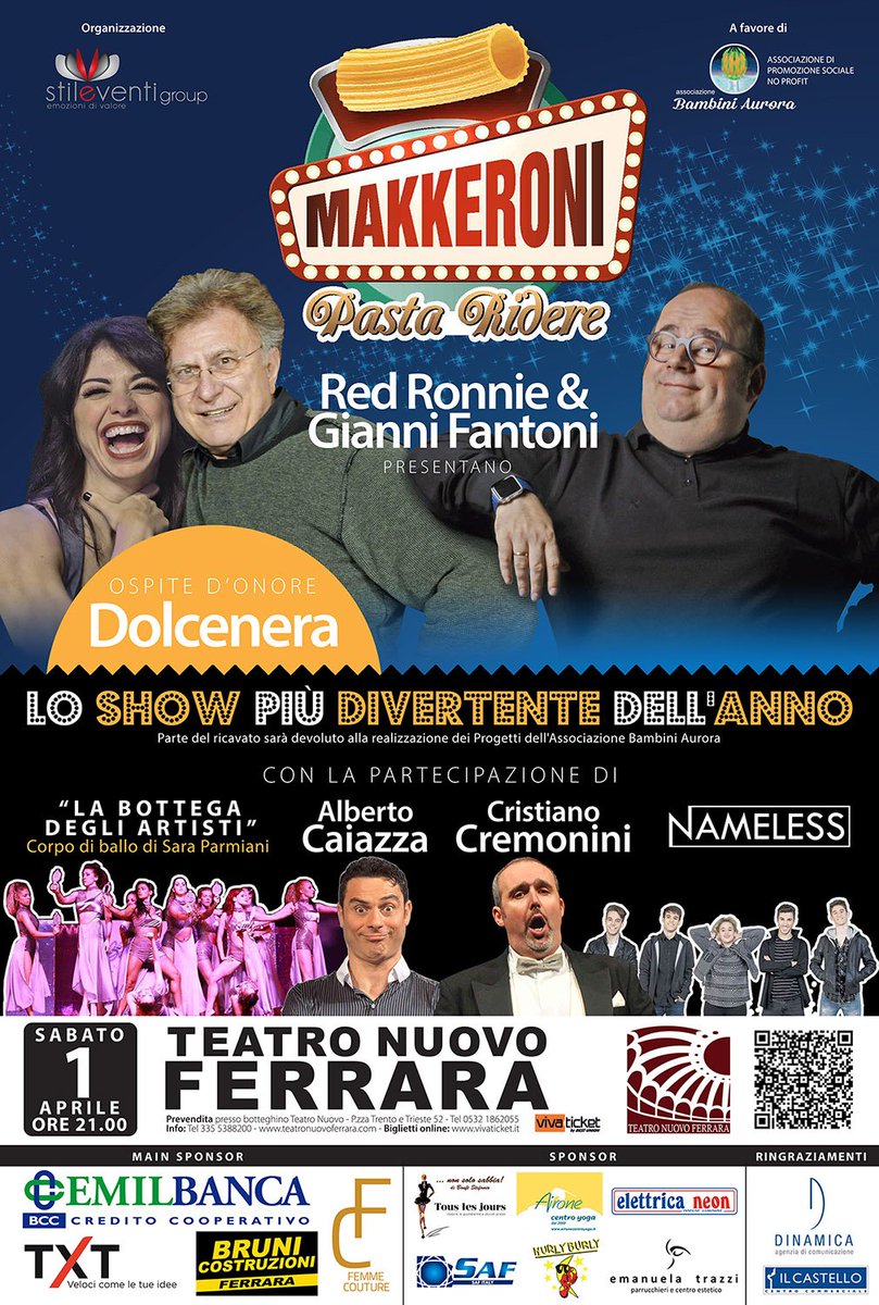 La splendida <a href="/ManuDolcenera/">Dolcenera</a> con noi #Ferrara 1° aprile nella serata per l'Associazione Bambini Aurora. Prenota qui:
vivaticket.it/index.php?nvpg…
