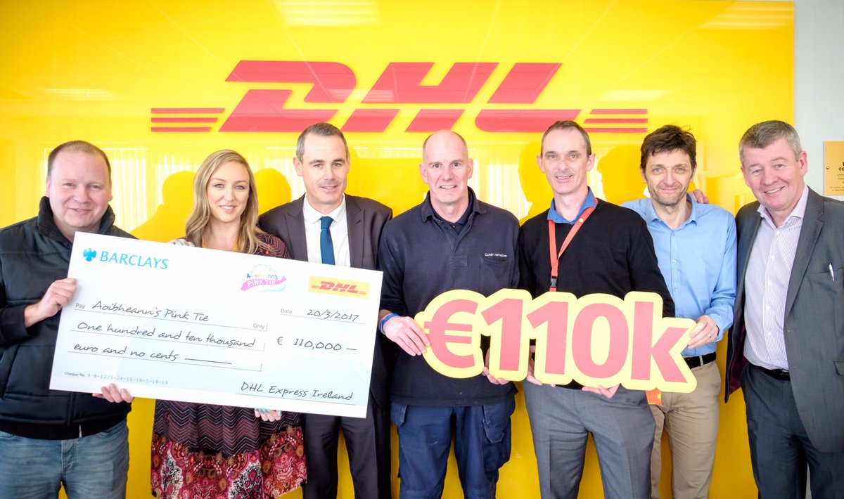 DHLExpressIre's tweet image. Delighted to announce that our staff have fundraised €110K for @AoibheannPinkT Well done to all, esp @TSpeedOfYellow for @RaceAroundIrl