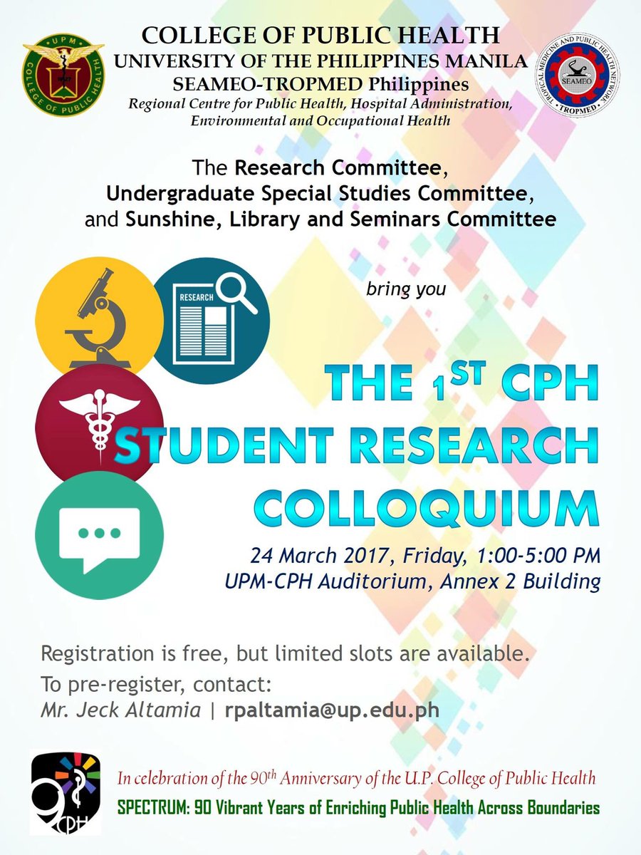 UPCPH's tweet photo. Everyone is invited, but please be early! #CPHat90 #SpectrumPH #eXCelPH @UPManilaOnline @upsystem https://t.co/4XlV2LFF1l