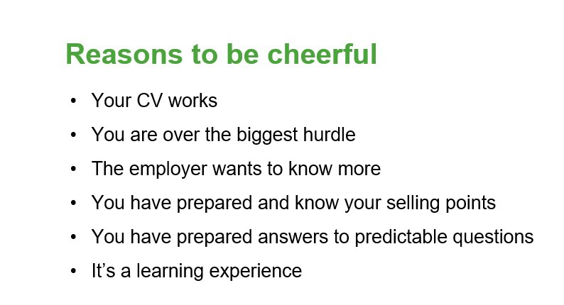 Vitae_news's tweet photo. A5: Top tip on interviews. Remember you have reasons to be positive! #ecrchat https://t.co/eAuyFbeRuw