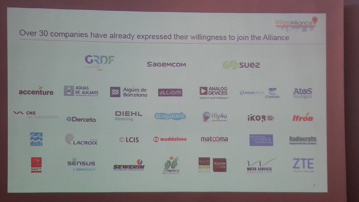 PascalBlancPB's tweet photo. @WIZE_Alliance déjà plus de 30 entreprises souhaitent rejoindre l Alliance.  #IotWorldParis.  @suezFR @GRDF @sagemcom https://t.co/b294ATKvez