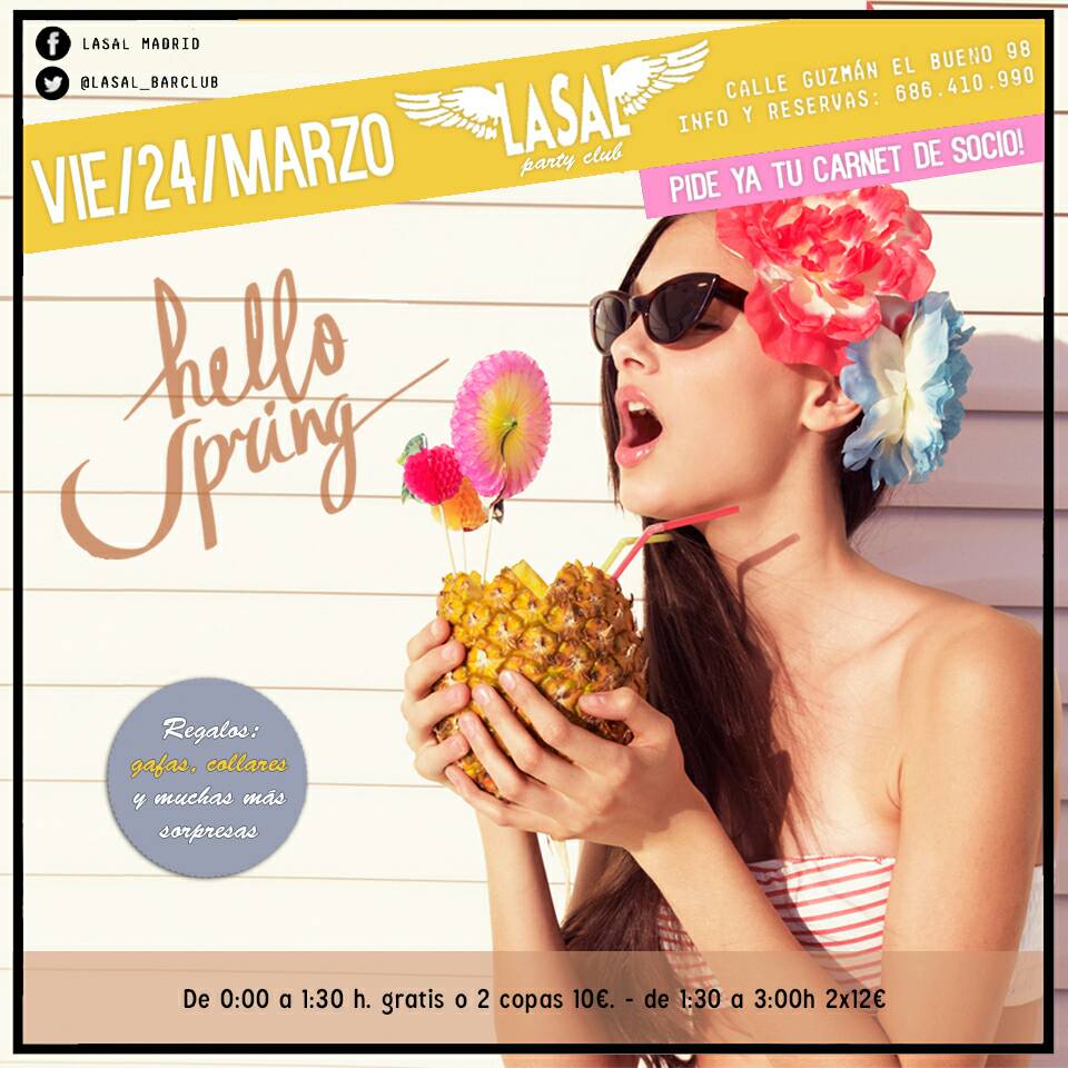 LASAL_BarClub's tweet photo. Y mañana más, ven y celebra la primavera como se merece, con nuestro fiestón, regalos incluídos 😍😎 https://t.co/UHex2MUHkA