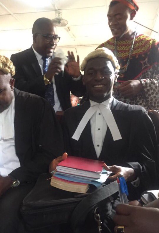 Abakwainfo's tweet photo. Freedom fighters- Agbor Balla and Mancho Bibixy at kangaroo military court. #Cameroon #injustice
#FreeAllArrested 
#FreeSouthernCameroons https://t.co/VhmYMECO19