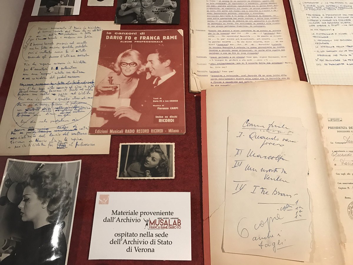 dariofrance's tweet photo. A Roma all'inaugurazione della mostra dedicata a #DarioFo e #FrancaRame a #PalazzoBarberini, un anno dopo l'apertura del museo di #Verona https://t.co/xD14bAcjBG