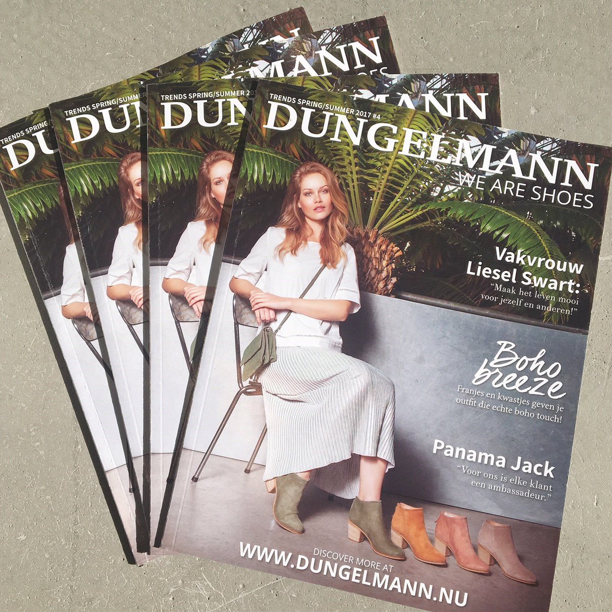 On the cover of <a href="/Dungelmann/">Dungelmann Schoenen</a> magazine! We teamed up with <a href="/Dungelmann/">Dungelmann Schoenen</a> to show to you inspirational how to wear's from head to toe!