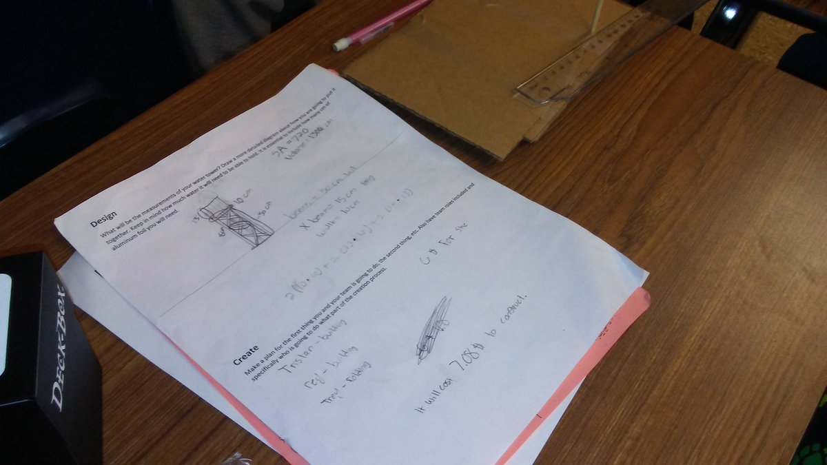 Houstongeometry's tweet photo. Building a water tower to study surface area and volume @FernCreekHigh @FCHS_Principal #fcpl #stem #steam #shteam https://t.co/B4NU6JiEsO