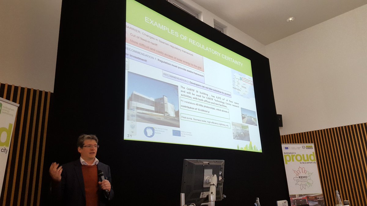miggar85's tweet photo. Lessons learnt by @SmartCitiesSCIS presented today @Remourban_EU Study Tour. @CARTIFCT #DirectionFP7 demo is part of these examples! https://t.co/bXRoomEzGN