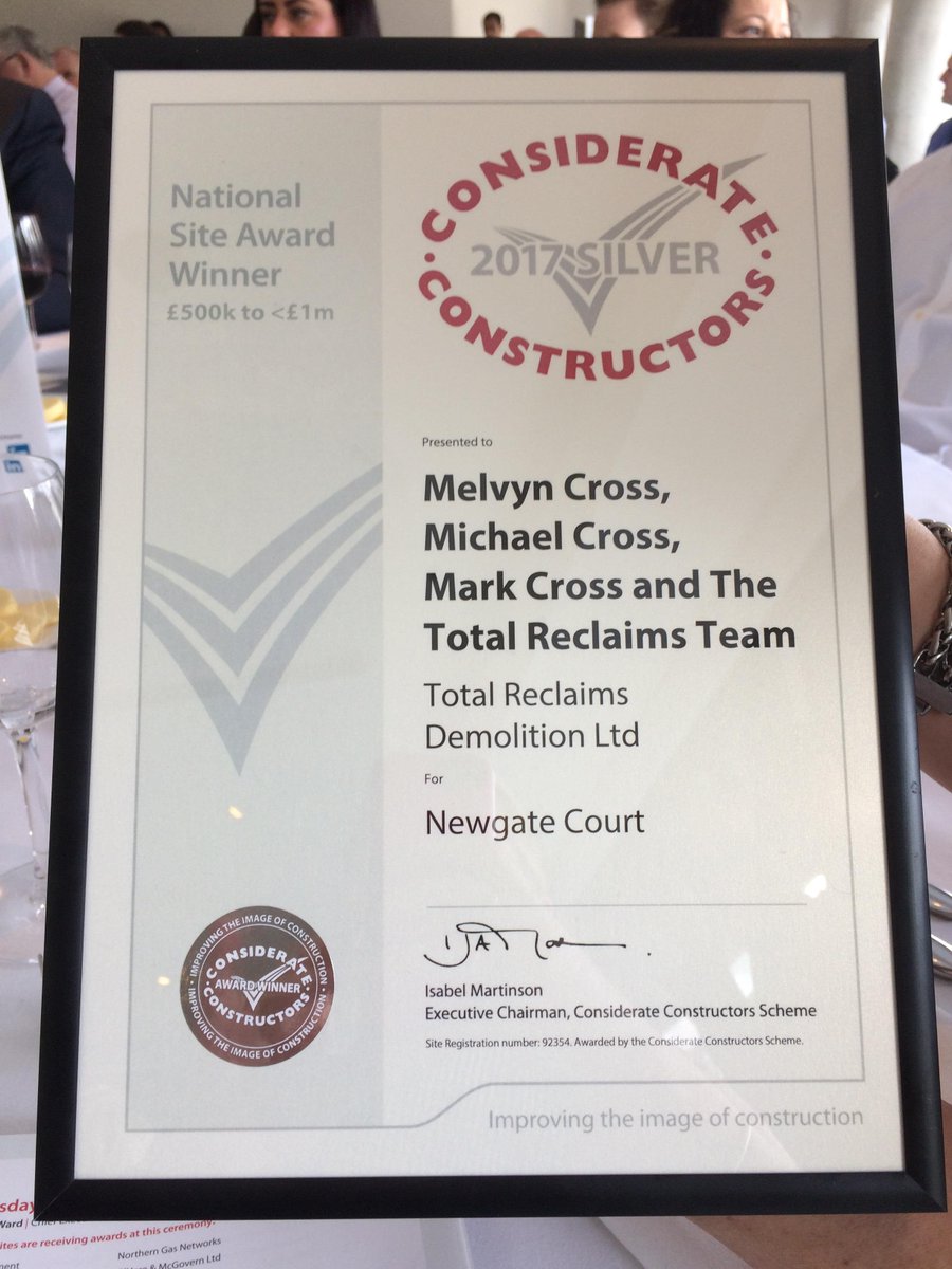 TotalReclaims's tweet photo. We've been awarded a Silver National Site Award at @CCScheme Awards! A big thanks to Joanna Holland &amp; team at @nottmcityhomes

#ccsawards https://t.co/ALyrNbXERa