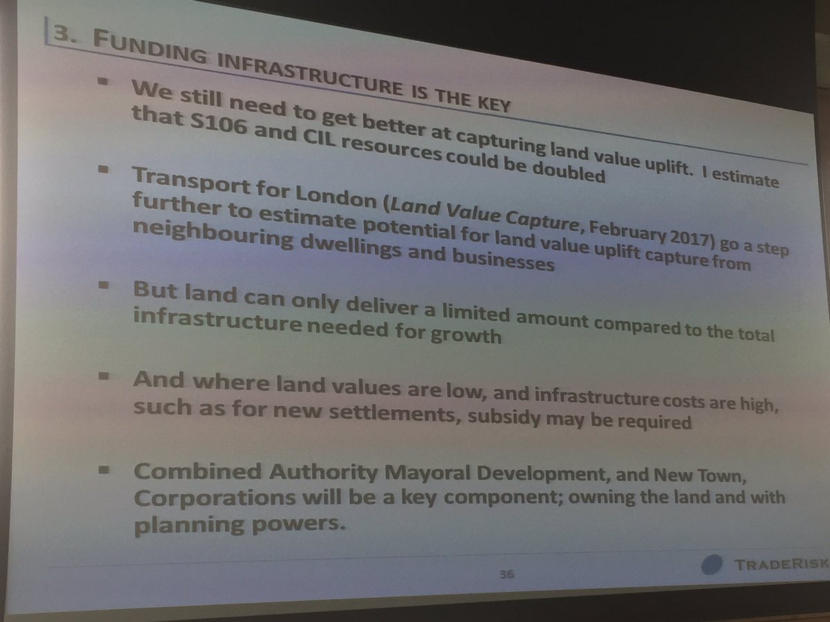 theTCPA's tweet image. Interesting slide from Pete Redman @TradeRisks re #landvaluecapture #infrastructure funding