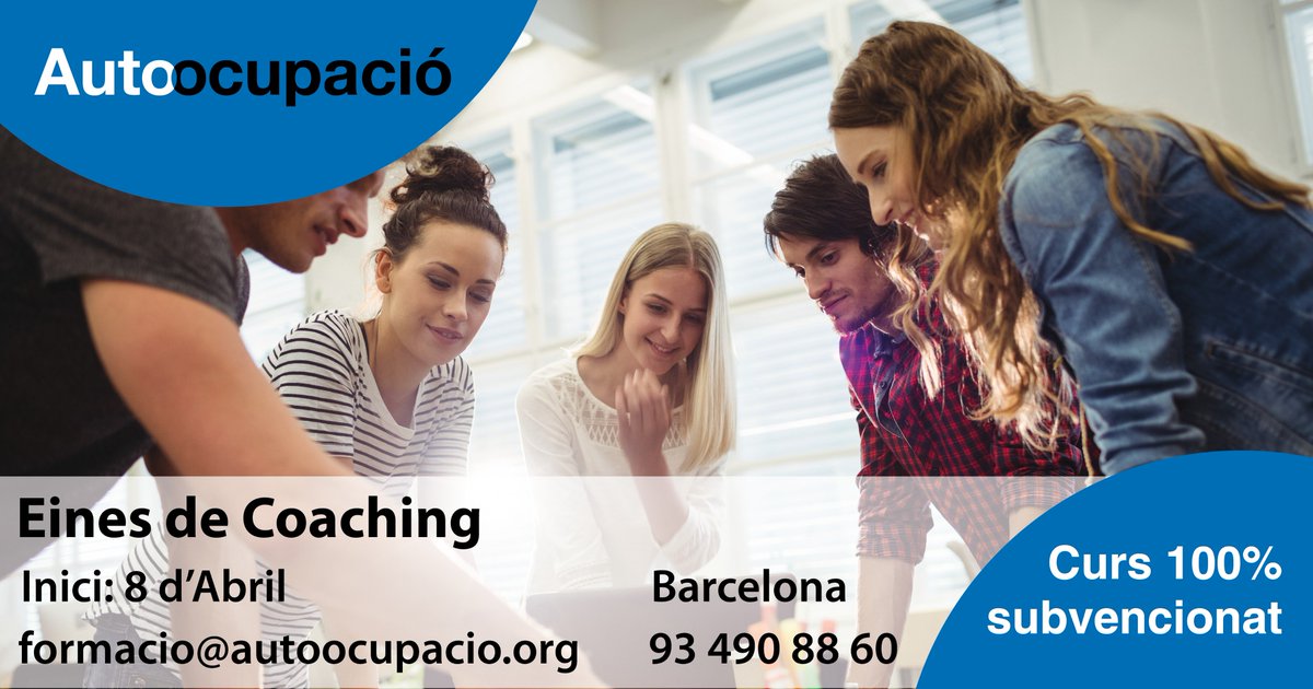 autoocupacio's tweet photo. El dissabte 8 d'Abril comença un nou #curs d'Eines de Coaching per a #treballadors, amb la docència de Núria Chiva d'@encaminat! #formació https://t.co/oJCw3fwgAx