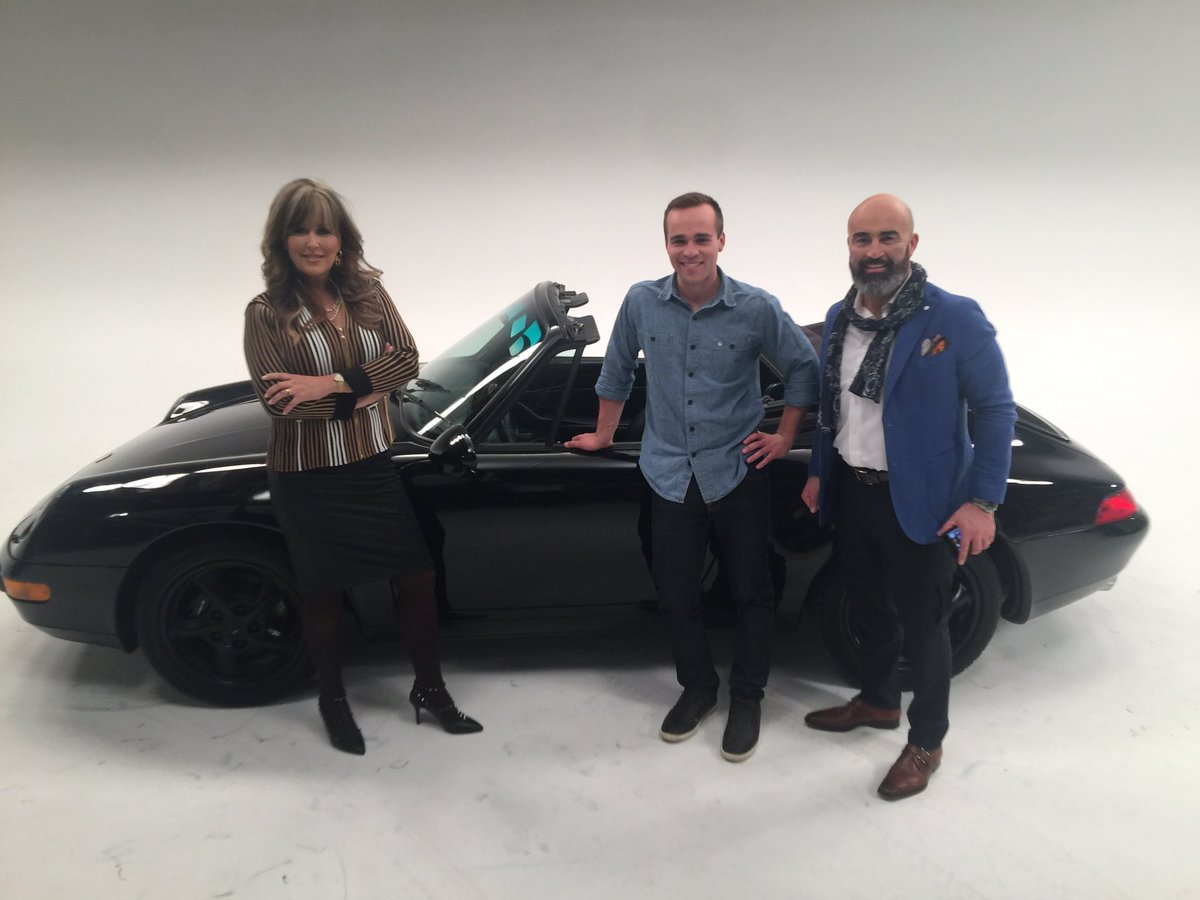 lisaccopeland's tweet photo. Filming Car Sharks in Toronto! Love being a fellow shark with these rockstars! I am certainly a Porsche expert now! #carsHerWay #CarShark https://t.co/tr45O9rdXu