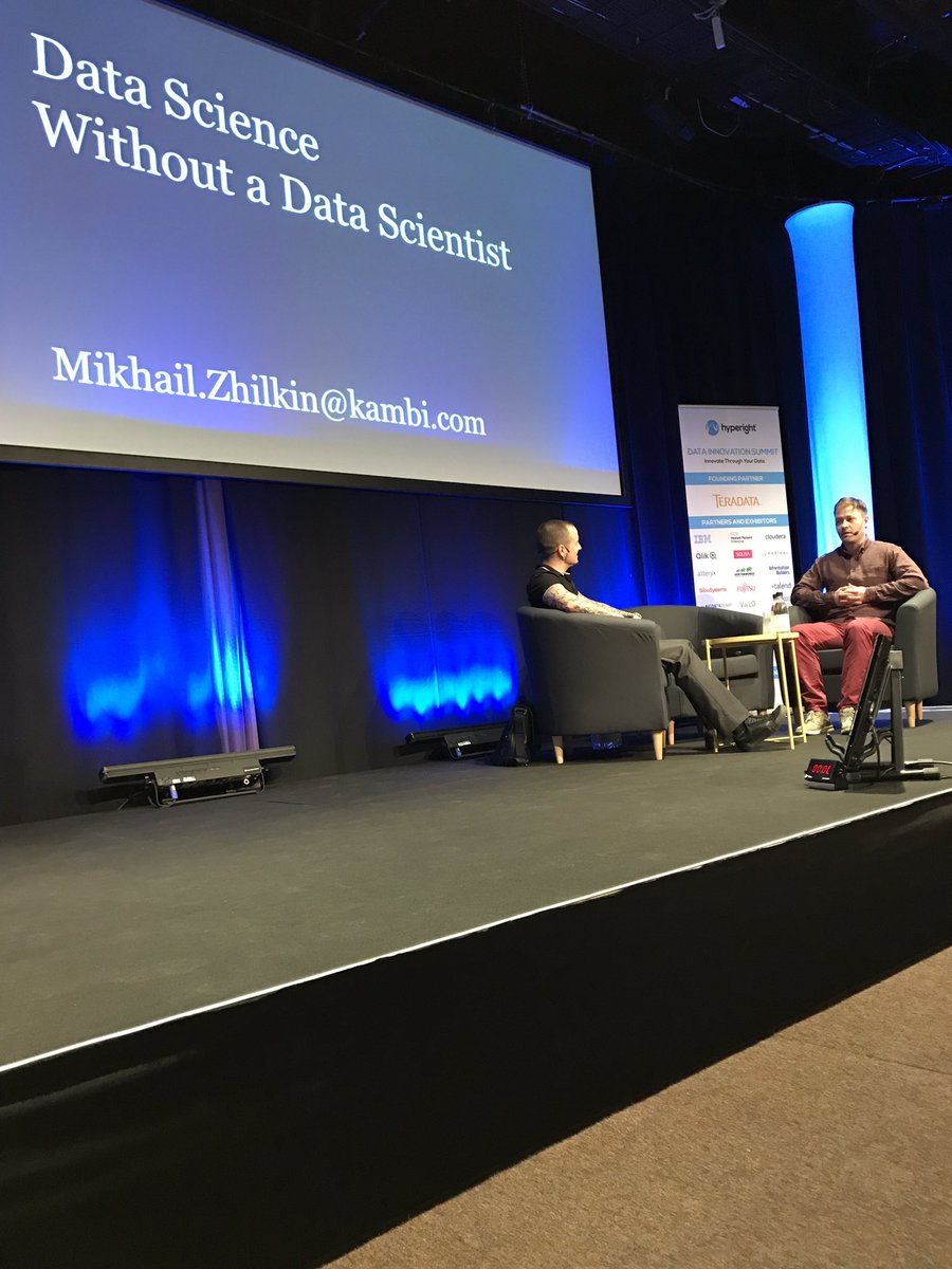 KSHyperight's tweet photo. Great discussion between Robert Luciani &amp; Mikhail Zhilkin at Analytics &amp; Data Science Stage #datasweden https://t.co/A585O9S03G
