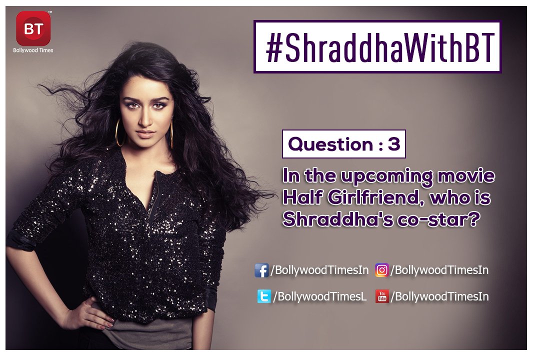 ilovexromance's tweet photo. And 3rd question unlocks... Answer with #ShraddhaWithBT Tag your buddies to strengthen your chances! Keep playing :) https://t.co/N1uocBRLFO