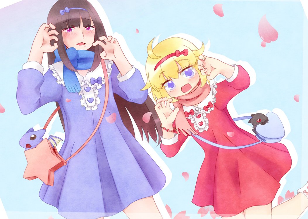 canaria_k's tweet photo. 双子コーデでポーズをキメっ！ https://t.co/6RwMescJfy