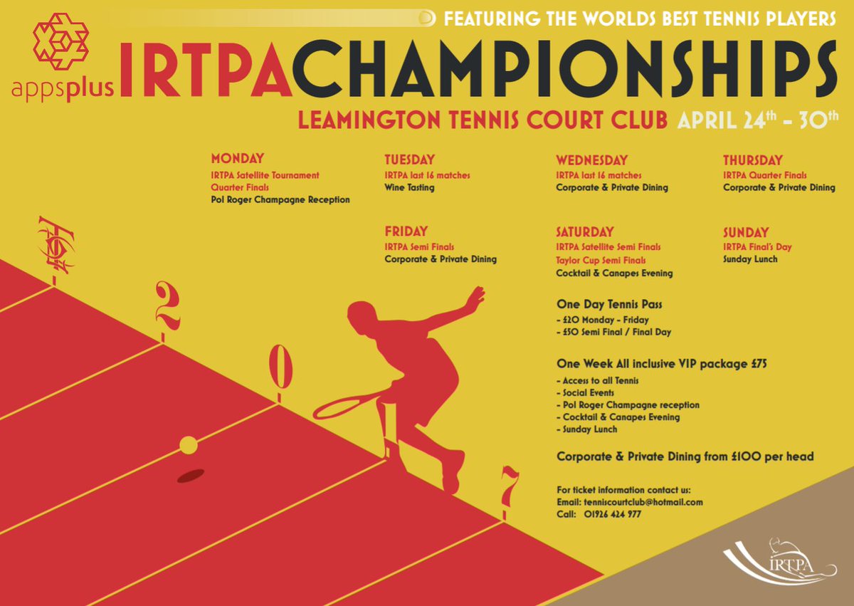 grayssince1855's tweet photo. A date for your diaries, Leamington T.C.C plays host to some of the world's top players. April 24th-30th #realtennis #courttennis https://t.co/oWkjjnXWZO