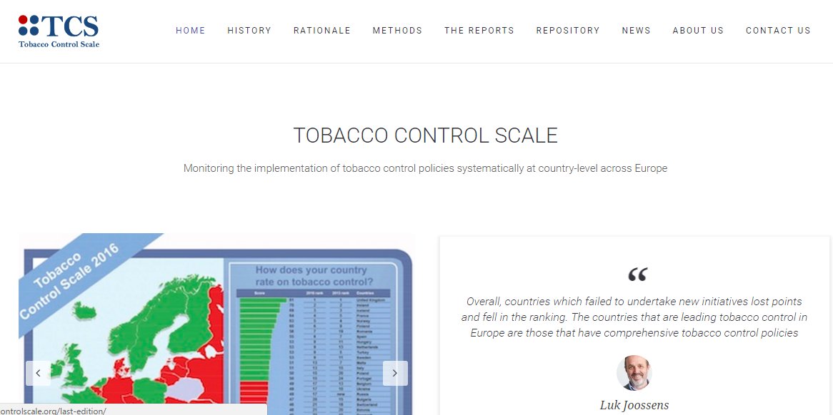 New Tobacco Control Scale website now LIVE! tobaccocontrolscale.org <a href="/ECToH/">European Conference on Tobacco or Health</a> #ECToH2017 <a href="/JoossensLuk/">Luk Joossens</a> <a href="/stvfdz/">Esteve Fernández</a> <a href="/CancerLeagues/">European Cancer Leagues</a>
