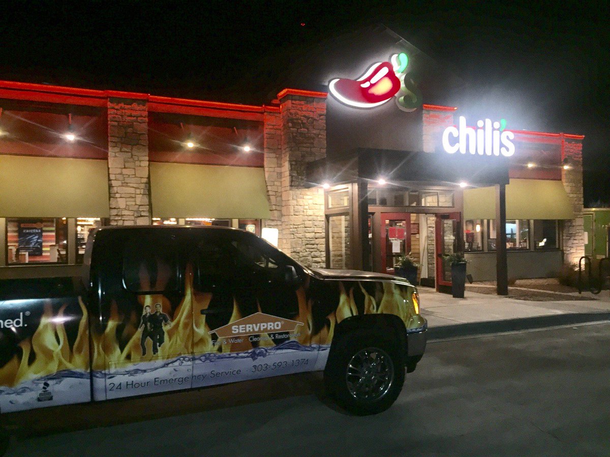 Our crews responded to a large commercial water loss at Chili's of Parker. They worked all afternoon and into the wee hours of the morning!