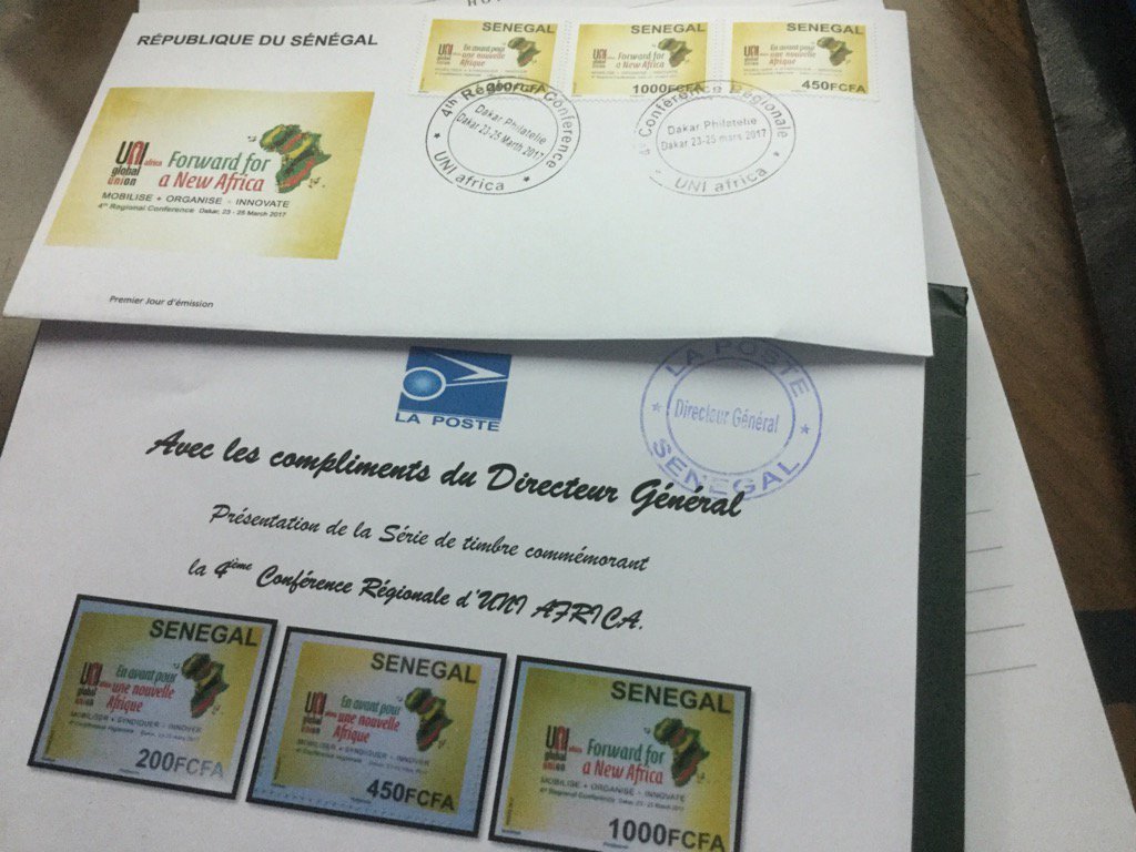 Our beautiful new Senegalese postage stamp thank-you La Poste Senegal #UNIAfrica2017