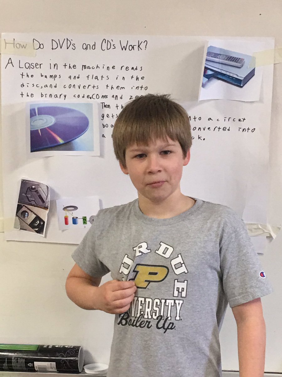 DanChadd's tweet photo. Jameson's presentation over how cd's and dvd's work. #passionproject @NMPrincipal https://t.co/UKl99TEEEq