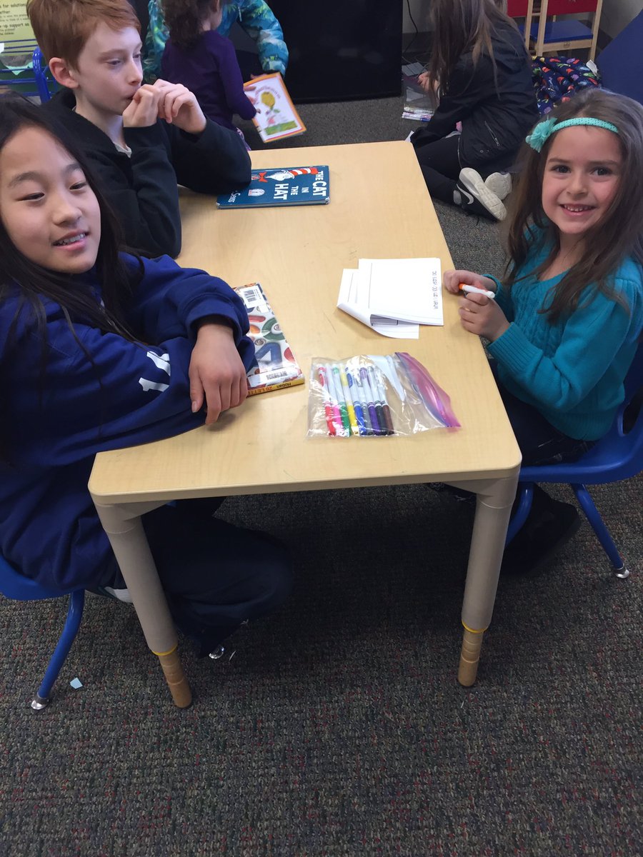 Bartlett friends reading and helping ECC room 5 students with writing. Thank you!