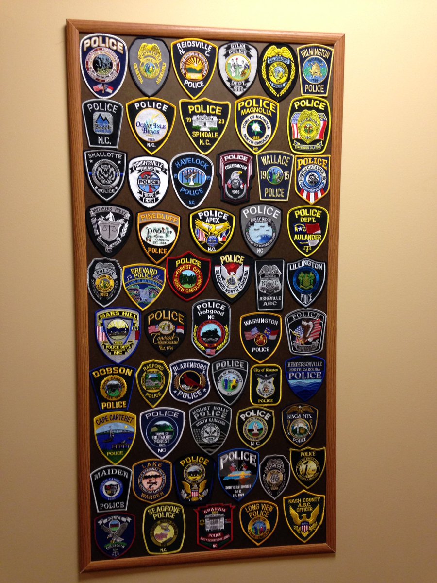 Spring remodeling at CJSD - just a few displays from our awesome agencies.  Thanks for sharing your patches! <a href="/NCACP/">NC Chiefs of Police</a> <a href="/NCPublicSafety/">NC Public Safety</a>