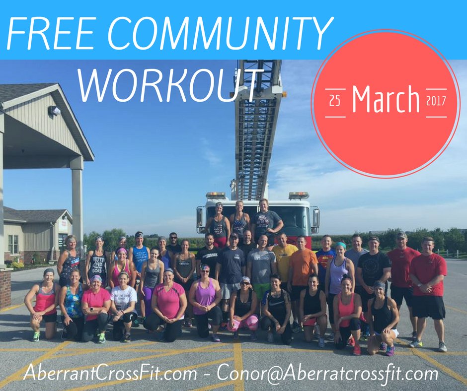 AberrantCF's tweet photo. Join us this Saturday for a FREE Community WOD! All skill levels are welcome, and no prior experience is needed! https://t.co/rNorlo58SA