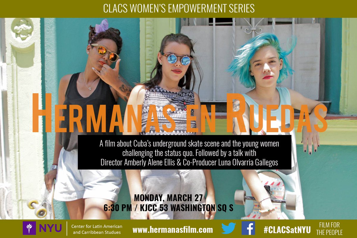 amberlyalene's tweet photo. My documentary 'Hermanas en Ruedas' will be screening at NYU @nyuniversity for the @CLACS_NYU Women's Empowerment Series Monday at 6:30 PM! https://t.co/qv8xHCbhm3