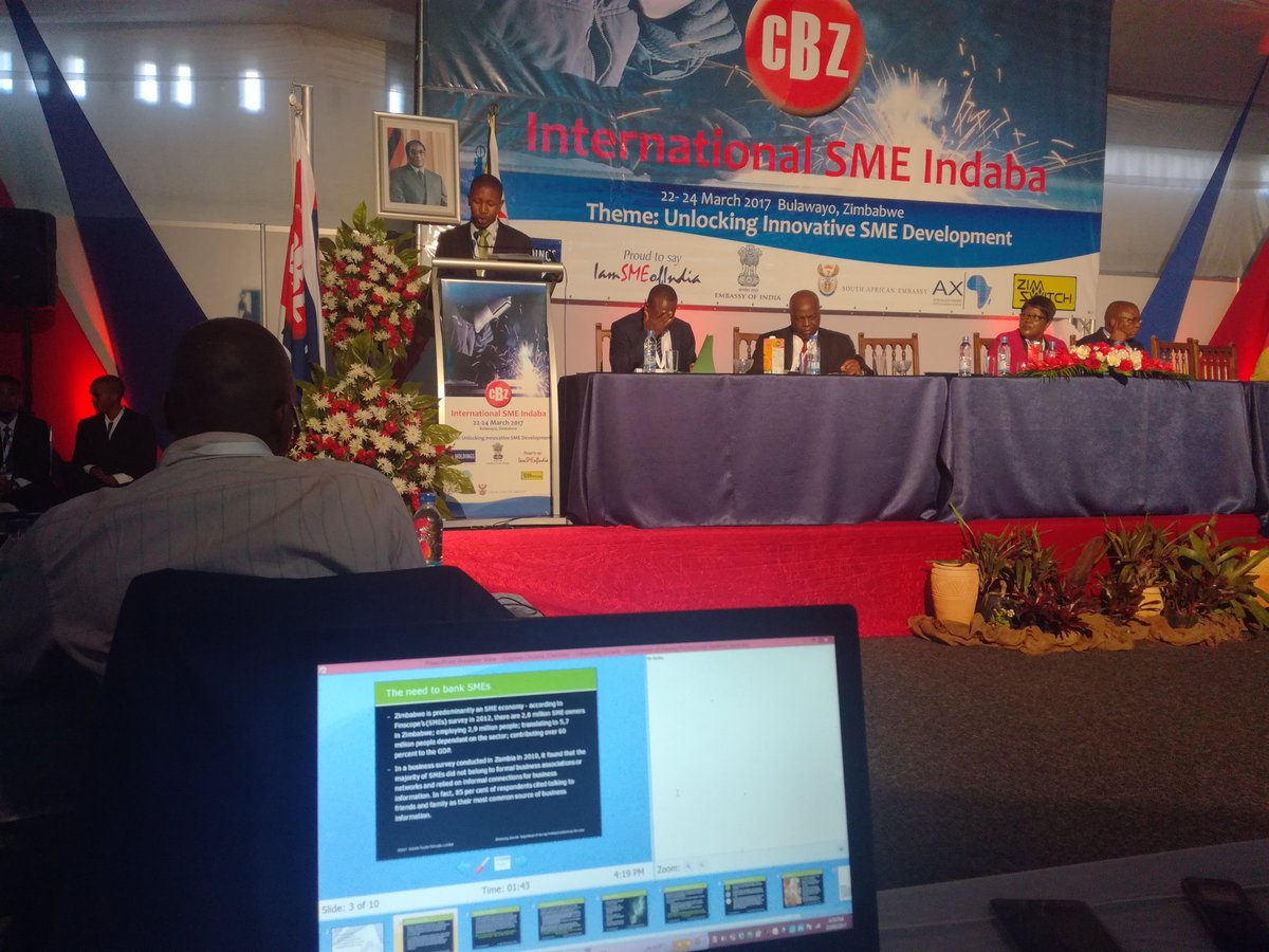 Shonge_T's tweet photo. #TapiwaChiwazana from #Deloitte speaking on #EnhancingGrowth at #CBZSMEsIndaba2017 #SMEsMustGrow https://t.co/s6bXx2KV08