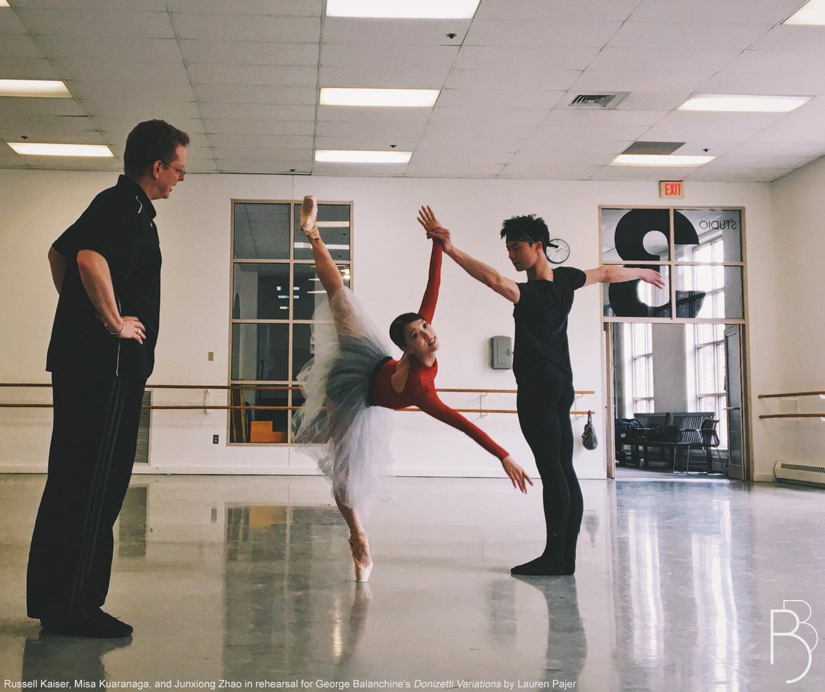 BostonBallet's tweet photo. Kicking off the day with final rehearsals of Balanchine's Donizetti Variations. Will we see you tonight at the opening of #BBWingsOfWax? https://t.co/Ed7Rb946oV