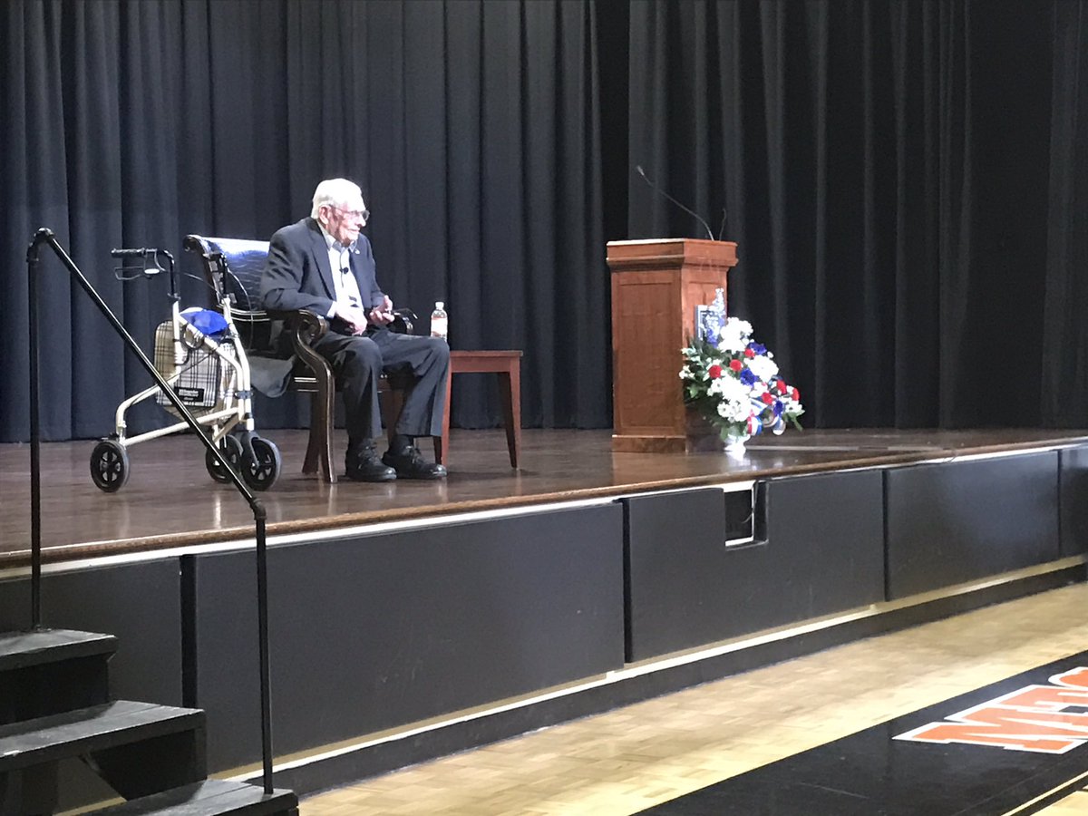 MTCSPrincipal's tweet photo. Living Legacy speaker Mr. McClenny is truly an American hero!  Thank you to all our veterans for your service. https://t.co/r8oCxweS3M