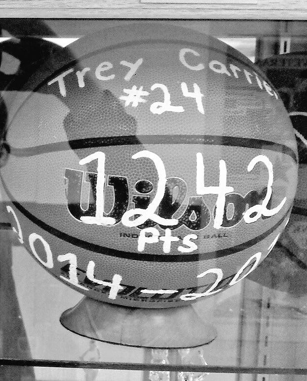 WLCboyshoop's tweet photo. Ball represents young man who is coachable, respectful, a great teammate, resilient, &amp; leads by example. #1,242pts3yrs #state🏆 #immortalized https://t.co/QioRTyyXCh