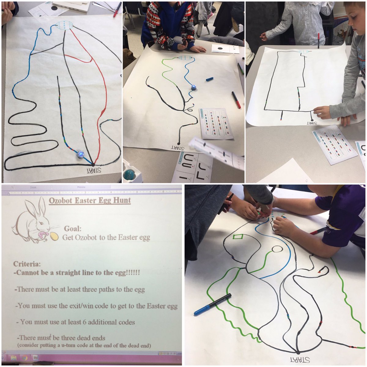 HeatherKorrell's tweet photo. Programming @OZOBOT to find the Easter egg! Today in 3rd grade @GCBurkhead #HCSMakeItCount #GCBSTEMLab #GCBruinsSuccess #STEMinelementary https://t.co/0a6yrLMwdT